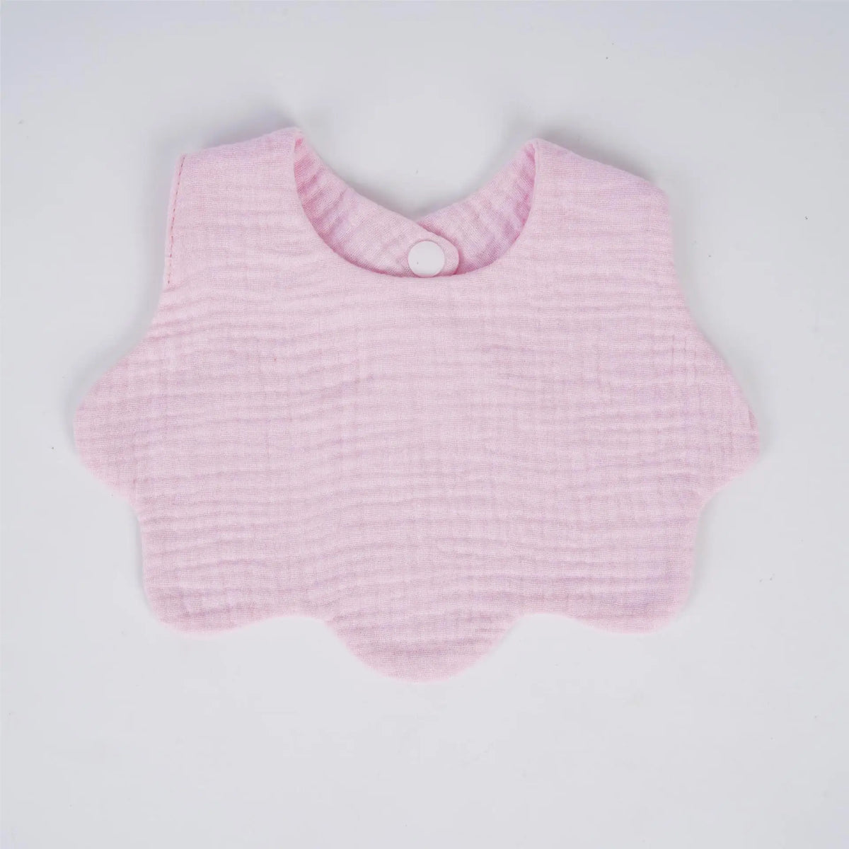 Solid Color Scalloped Muslin Bib