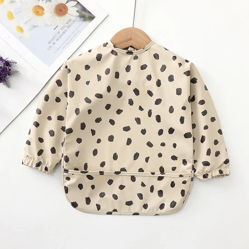 Kids Baby Feeding Bibs | Waterproof Long Sleeve Apron with Pocket, Toddler Burp Cloth for Boys & Girls, Anti-Dirty Art Smock Baby Stuff