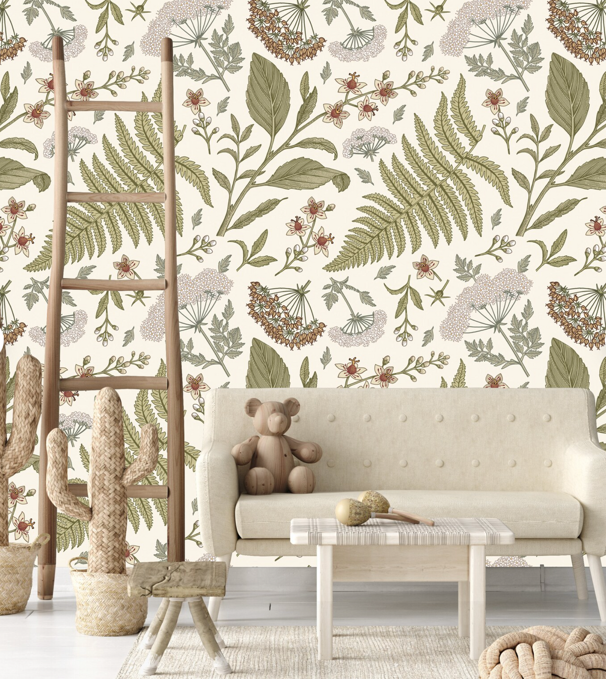 Boho Leaves wallpaper - Nursery Wall Decor Wallpapers
