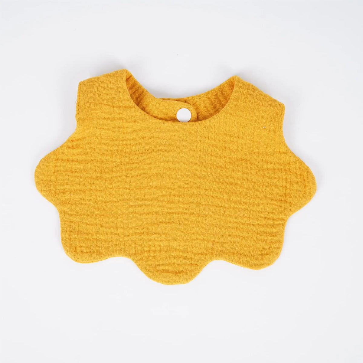 Solid Color Scalloped Muslin Bib