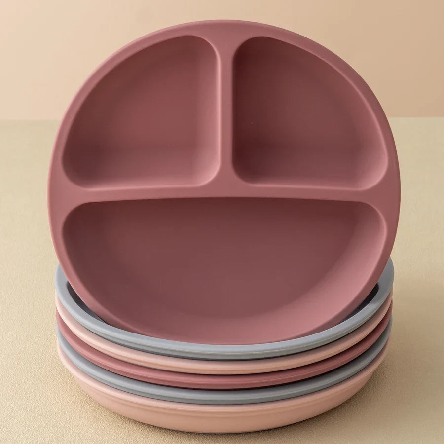 Baby Silicone Suction Plate BPA-Free Toddler Feeding Bowl Non-Slip Training Tableware