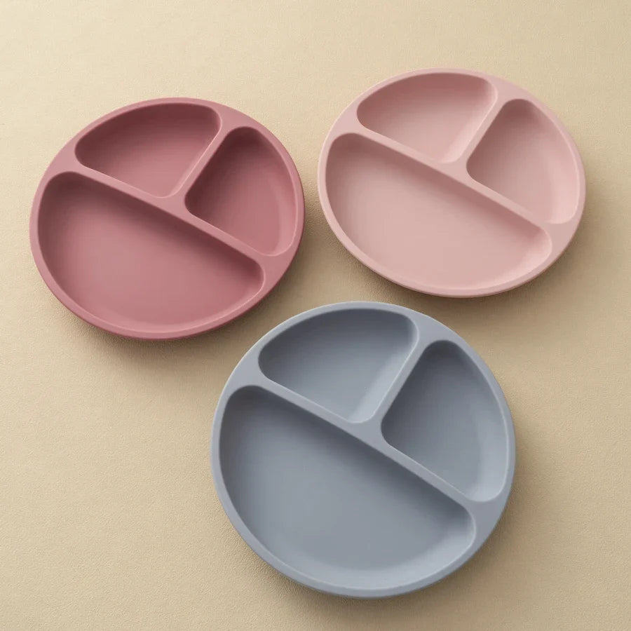 Baby Silicone Suction Plate BPA-Free Toddler Feeding Bowl Non-Slip Training Tableware