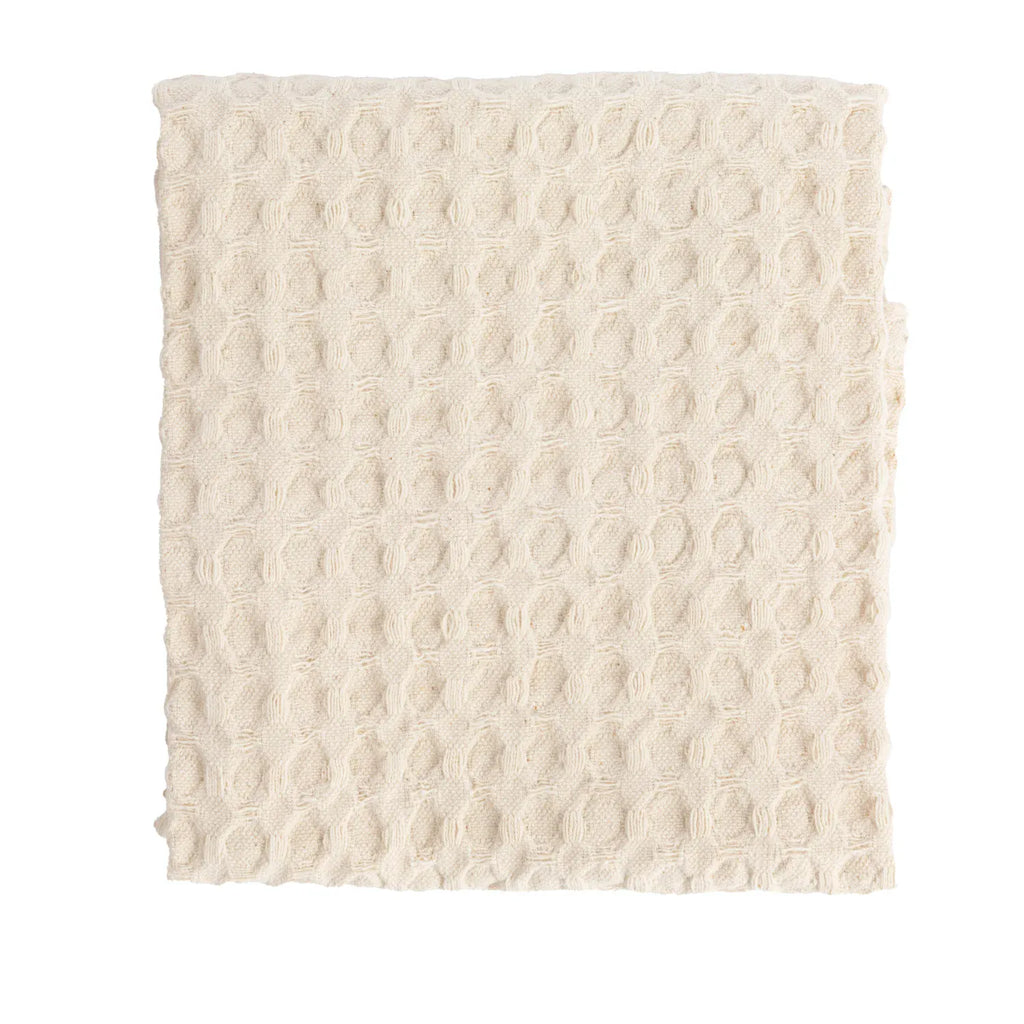 Stonewashed Cotton Waffle Weave Tea Towel – Natural