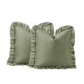 Green Bean Velvet Ruffle Pillow - 18" x 18"