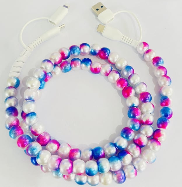 PATTERNED BEADED 4-IN-1 FAST CHARGING PHONE AND DEVICE CHARGER | 26 STYLES