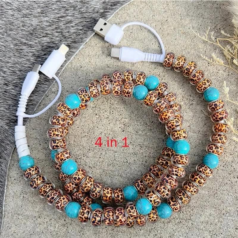 PATTERNED BEADED 4-IN-1 FAST CHARGING PHONE AND DEVICE CHARGER | 26 STYLES