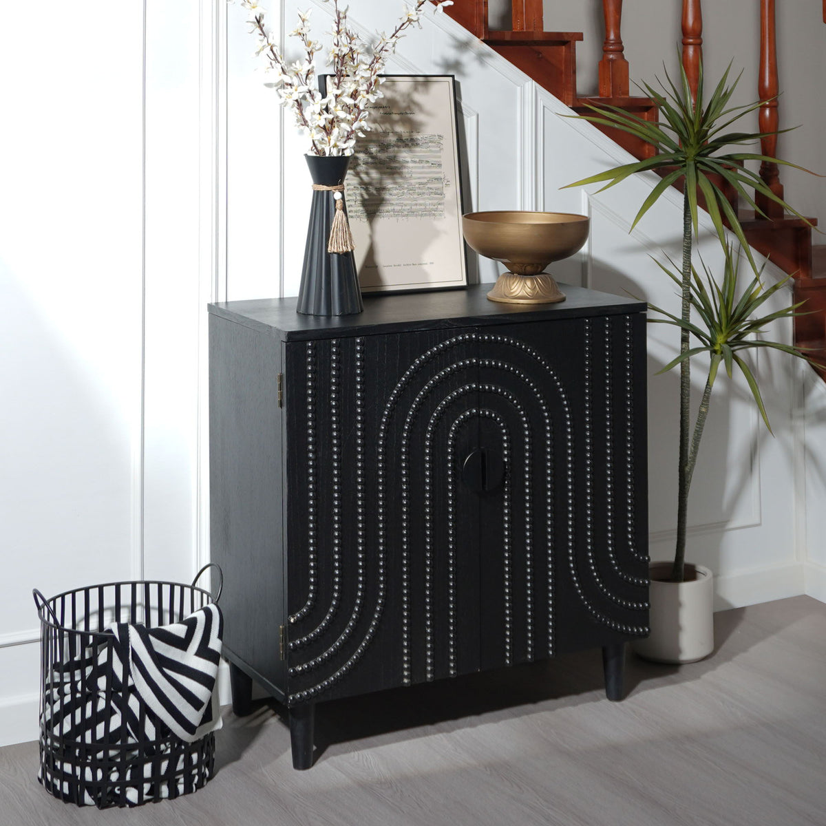2 Door Storage Cabinet - Black
