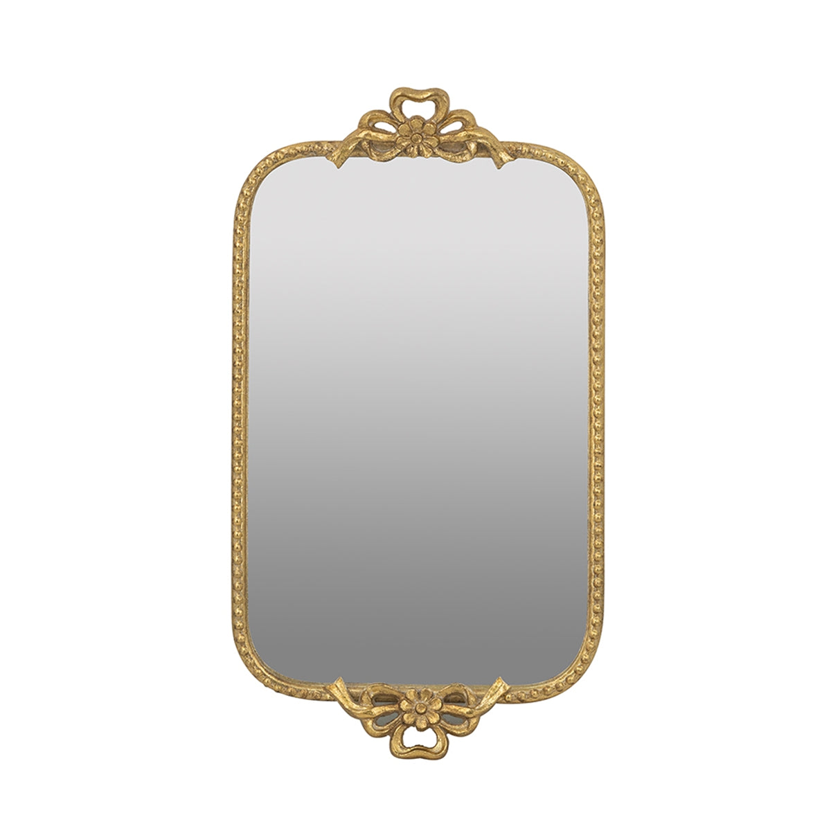 Ornate Gold Accent Tray with Mirrored Surface - Gold