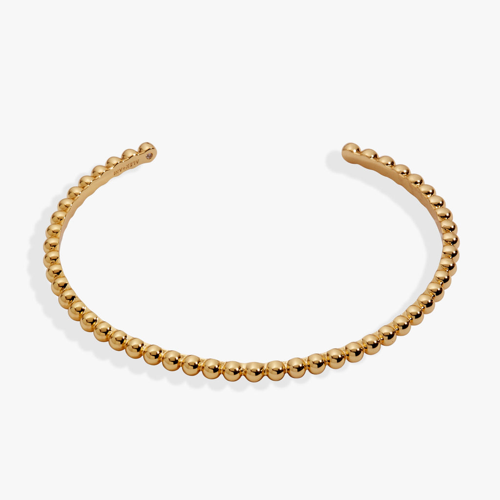 Alex + Ani Gold Beaded Cuff Bracelet