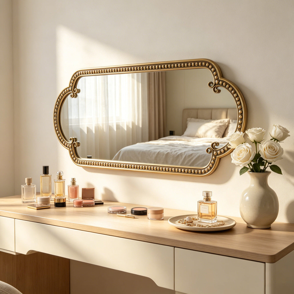 Scalloped Oval Wall Mirror