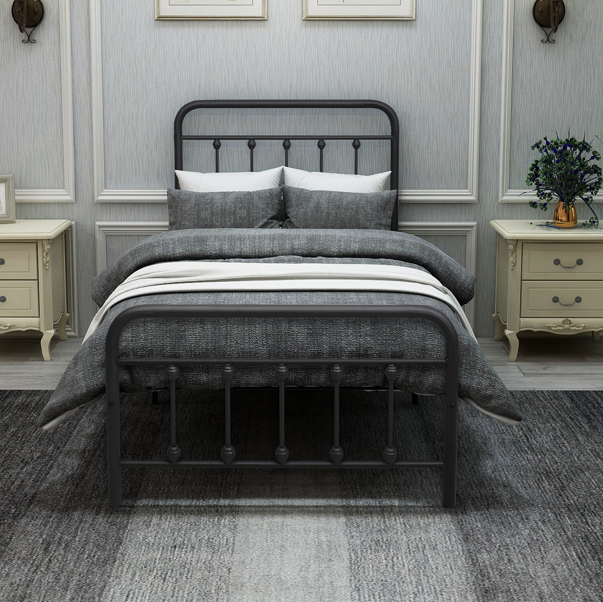 Tara Victorian-Style Steel Bed Frame