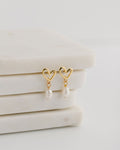 Beautiful Life Heart Studs with Pearl Drop