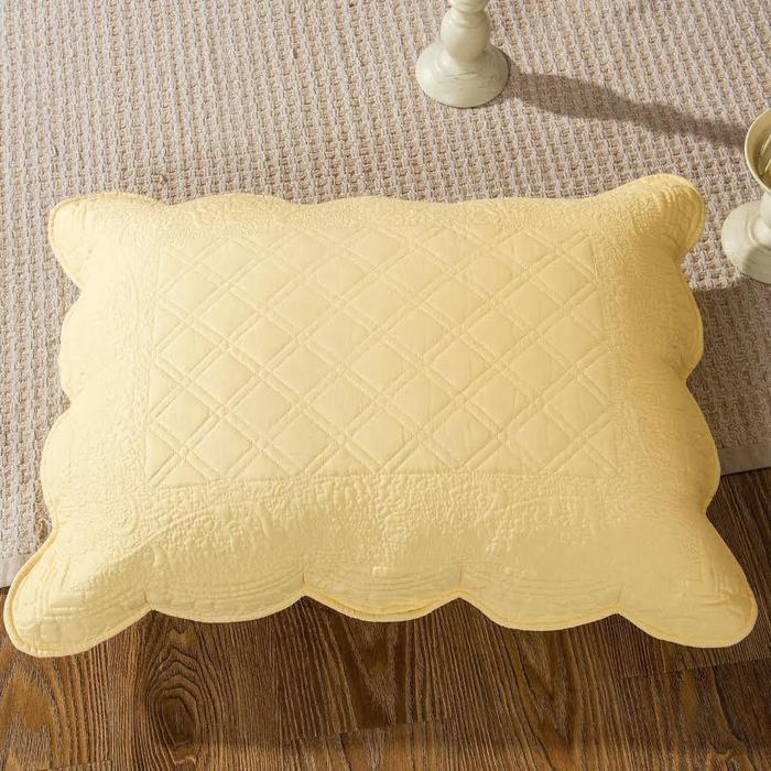 Yellow Scalloped Buttercup Pillow Sham