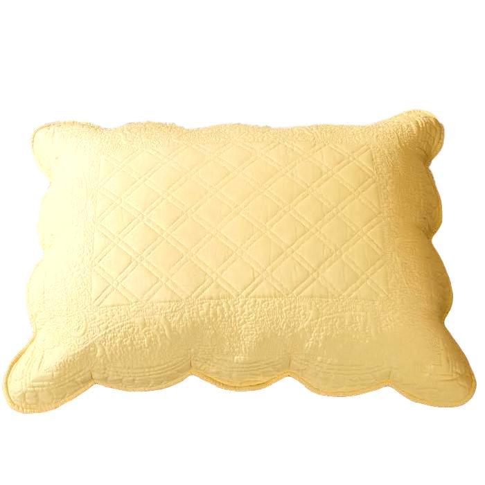 Yellow Scalloped Buttercup Pillow Sham