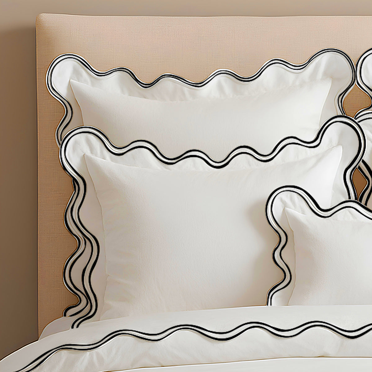400TC Cotton Sateen Double Scalloped Duvet Cover Set