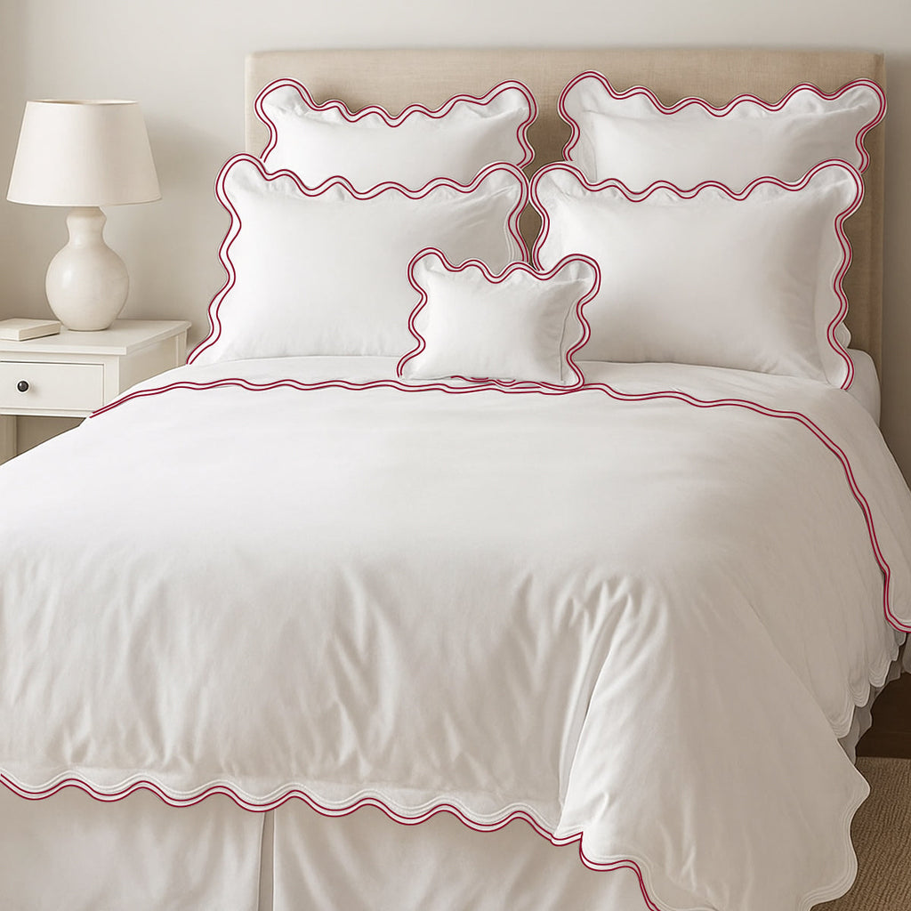 400TC Cotton Sateen Double Scalloped Duvet Cover Set