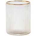 Small Gold Ribbed Drinking Glass