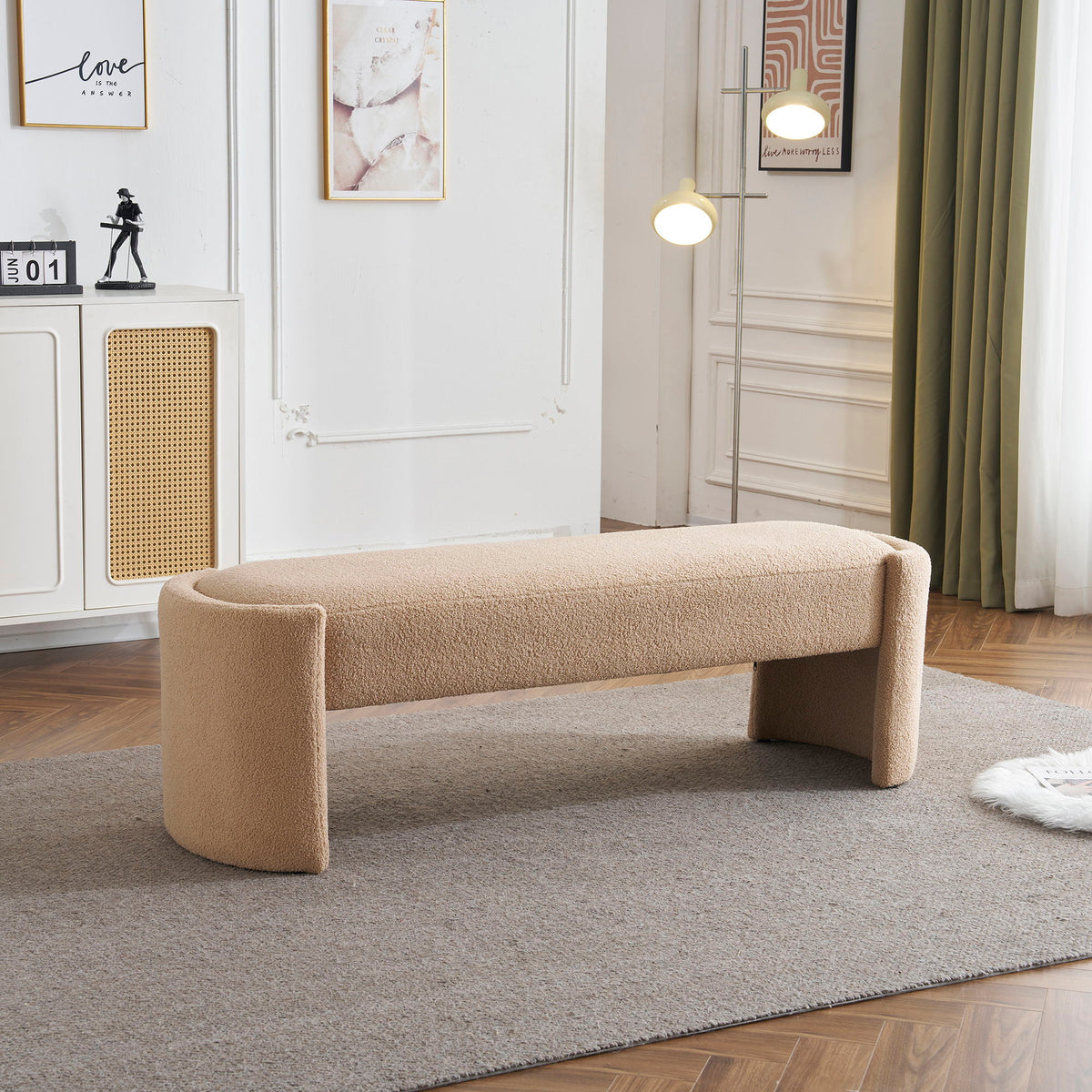 Plush Long Ottoman Bench