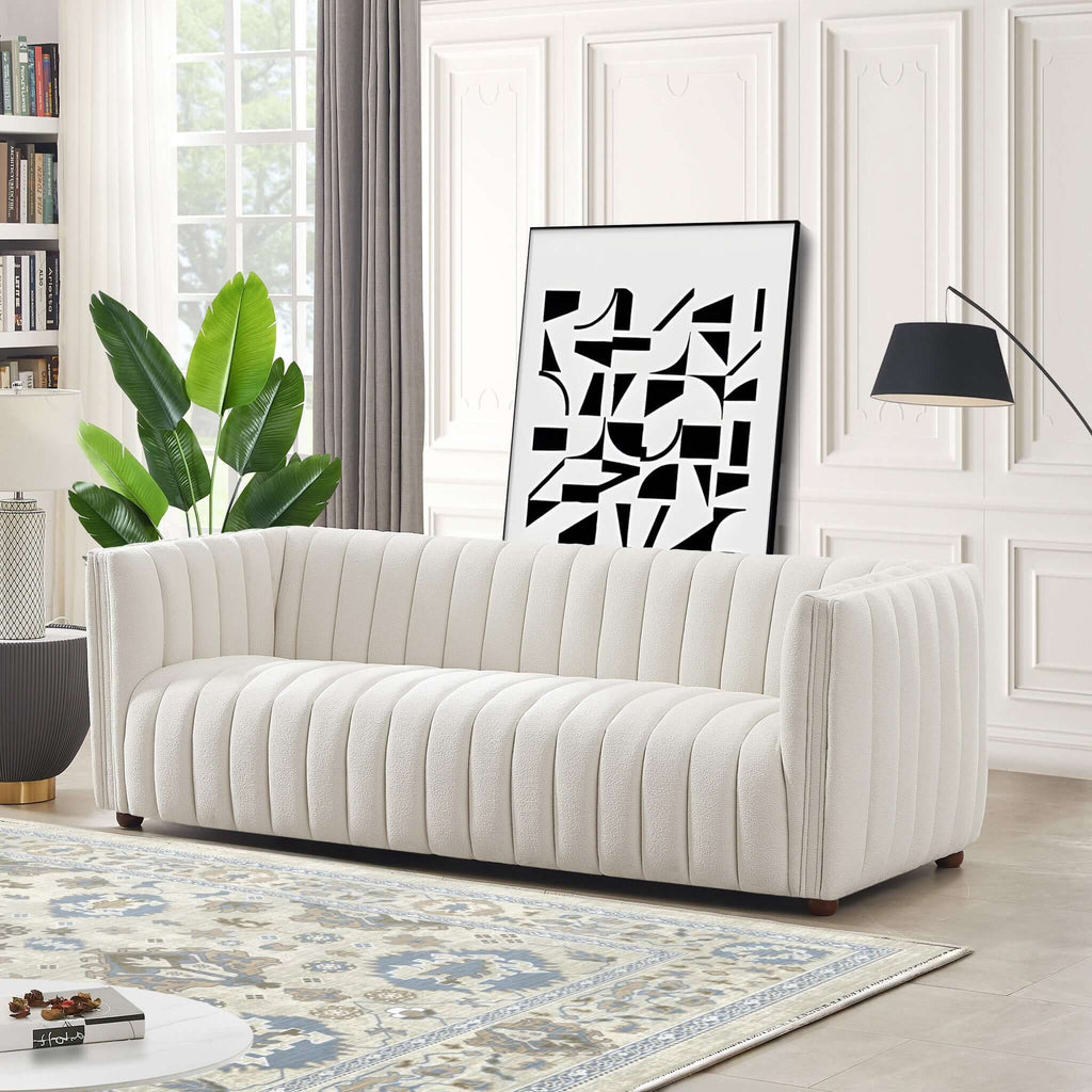 Mid-Century Modern Boucle Couch