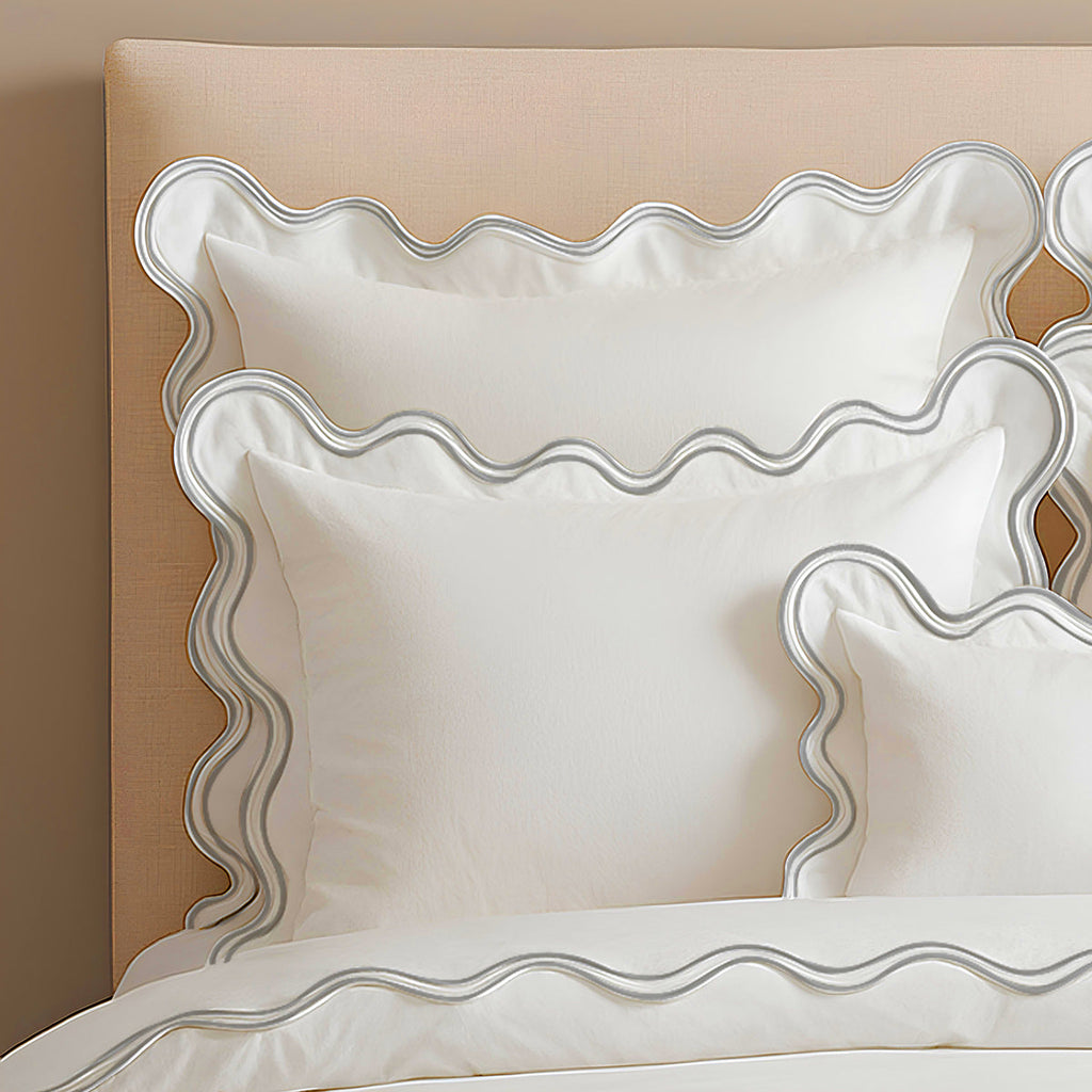 400TC Cotton Sateen Double Scalloped Duvet Cover Set