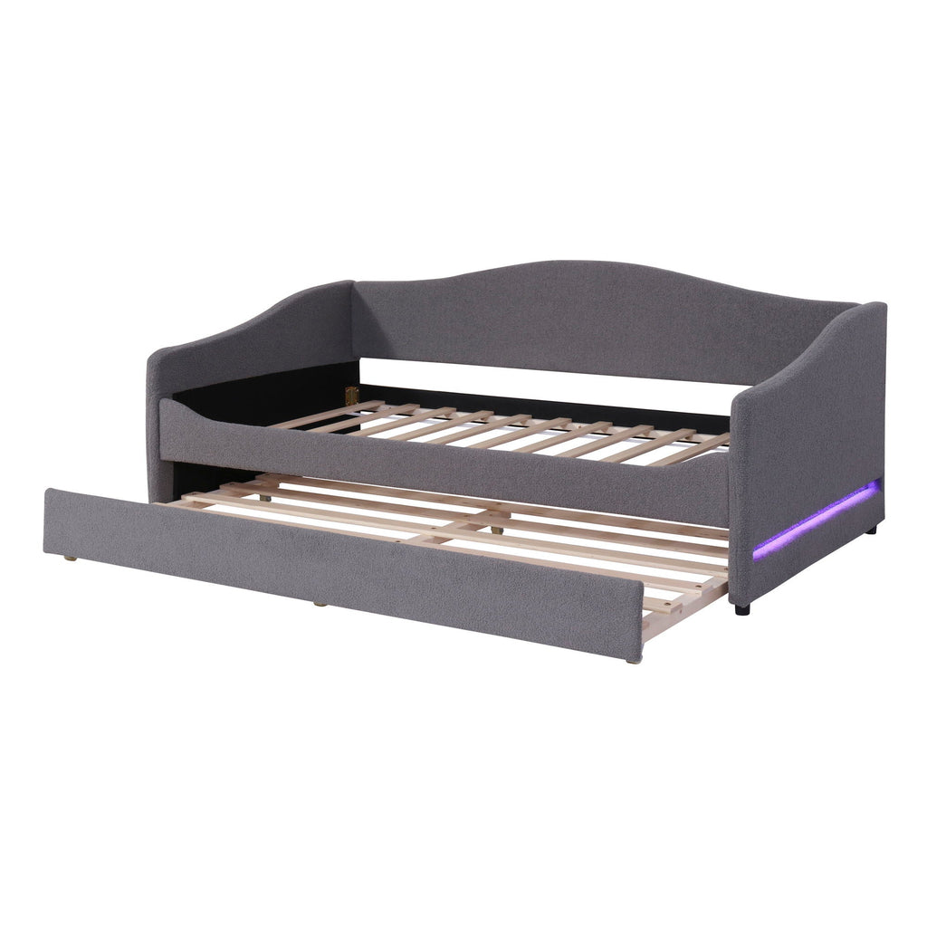 Design Upholstered Daybed With Light And Trundle
