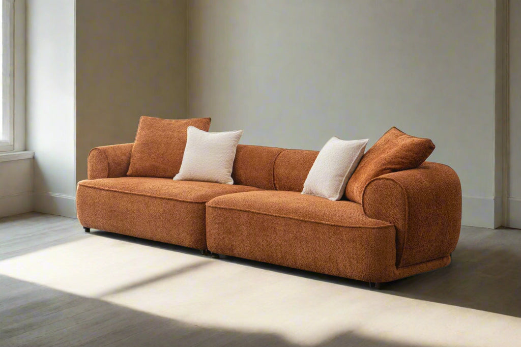 Sunset Collection Mid-Century Modern Fabric Sofa
