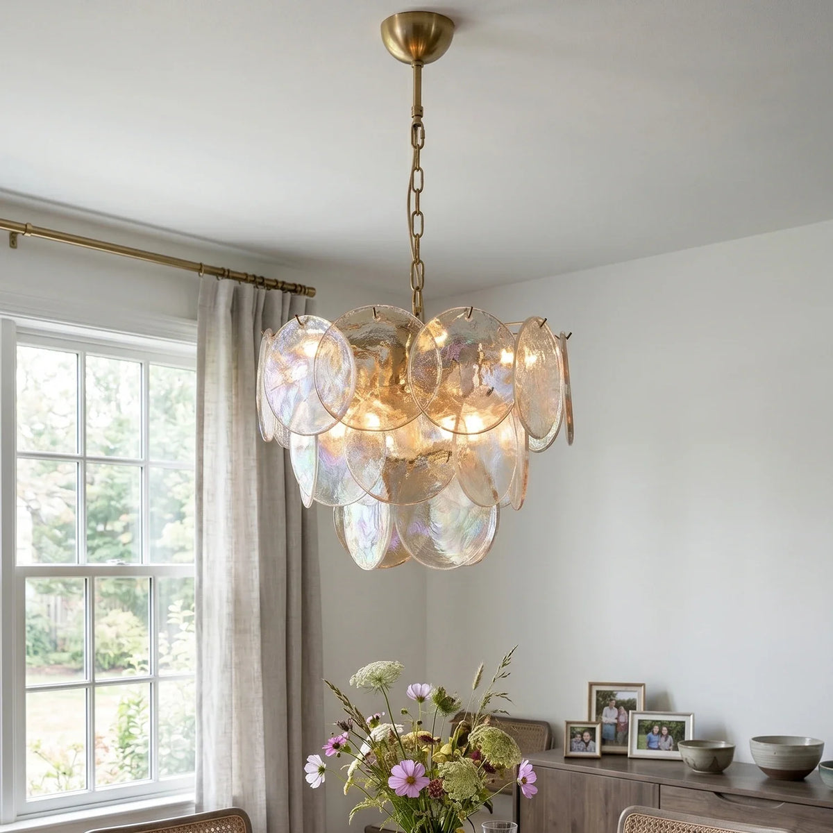Tiered Aurelia Glass Multicolor Chandelier