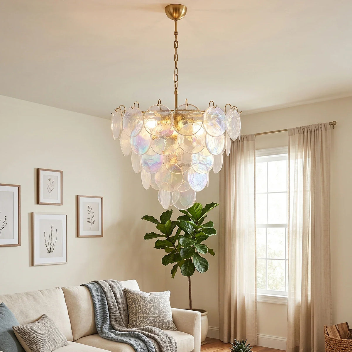 Tiered Aurelia Glass Multicolor Chandelier