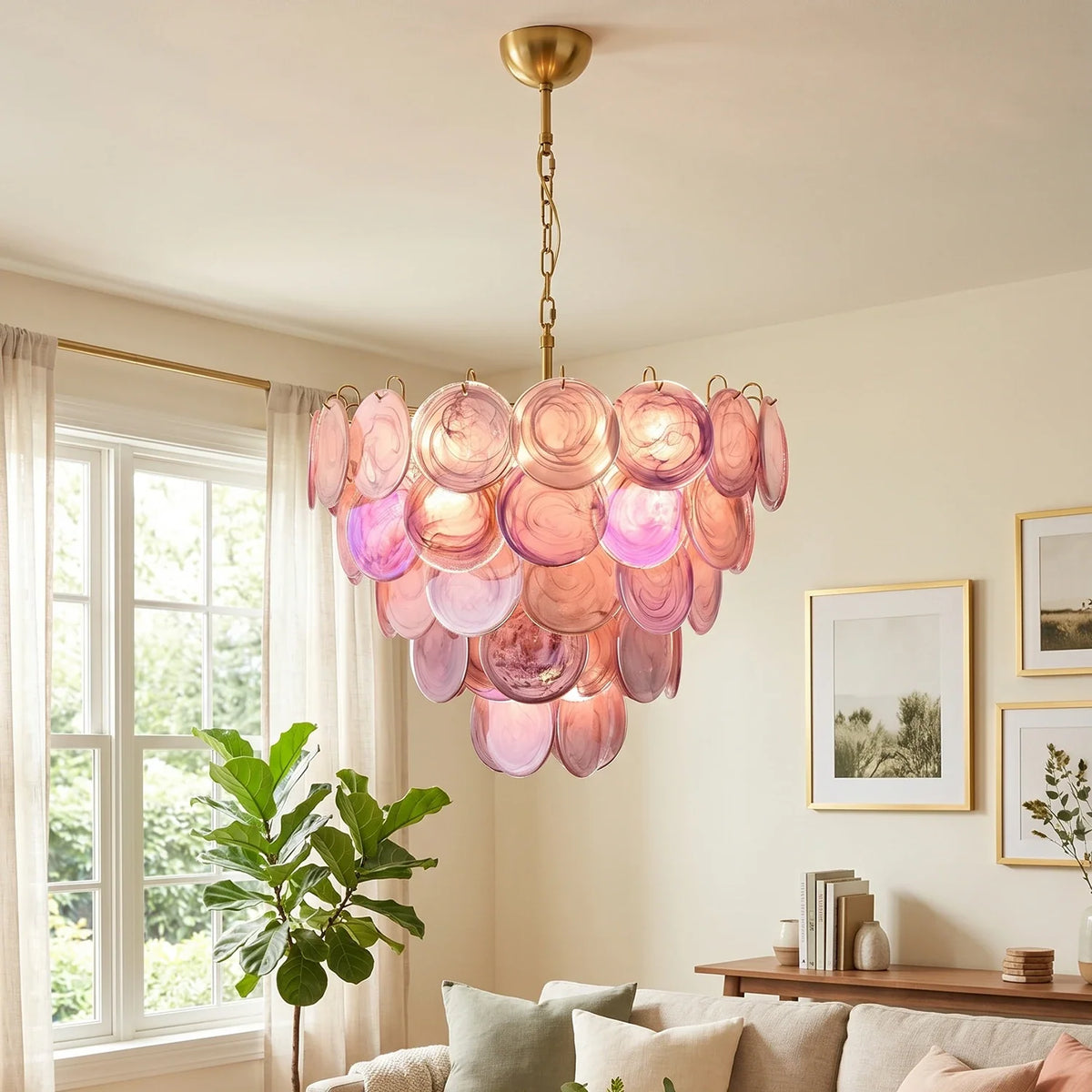 Tiered Aurelia Glass Multicolor Chandelier