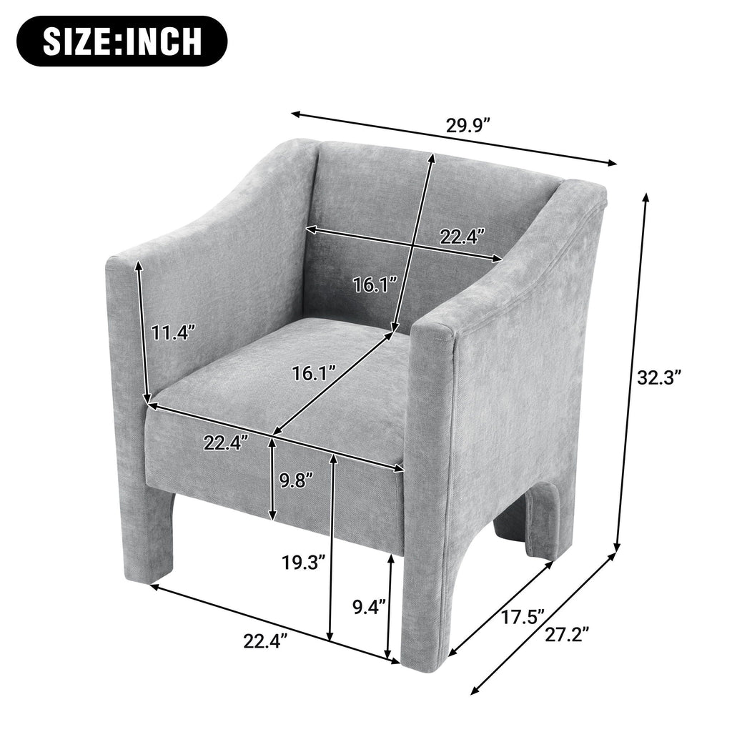Barrel Accent Chair With Enclosed Arms
