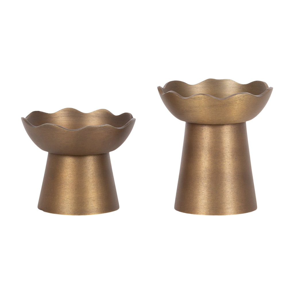 Alessia Metal Pillar Candle Holder Set