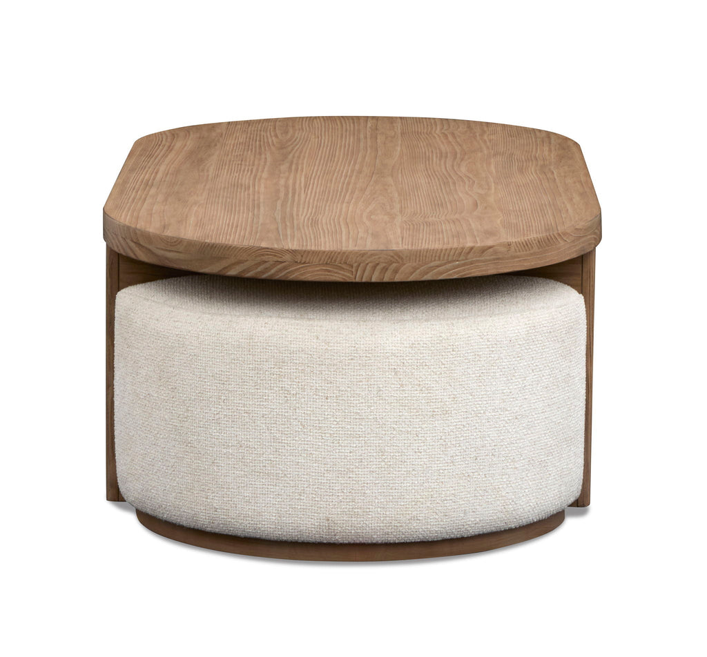 Hayden - Lift Top Storage Cocktail Table With Casters And Two Upholstered Stools - Golden Oat