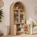 Tall Arched Storage Cabinet - Natural or White
