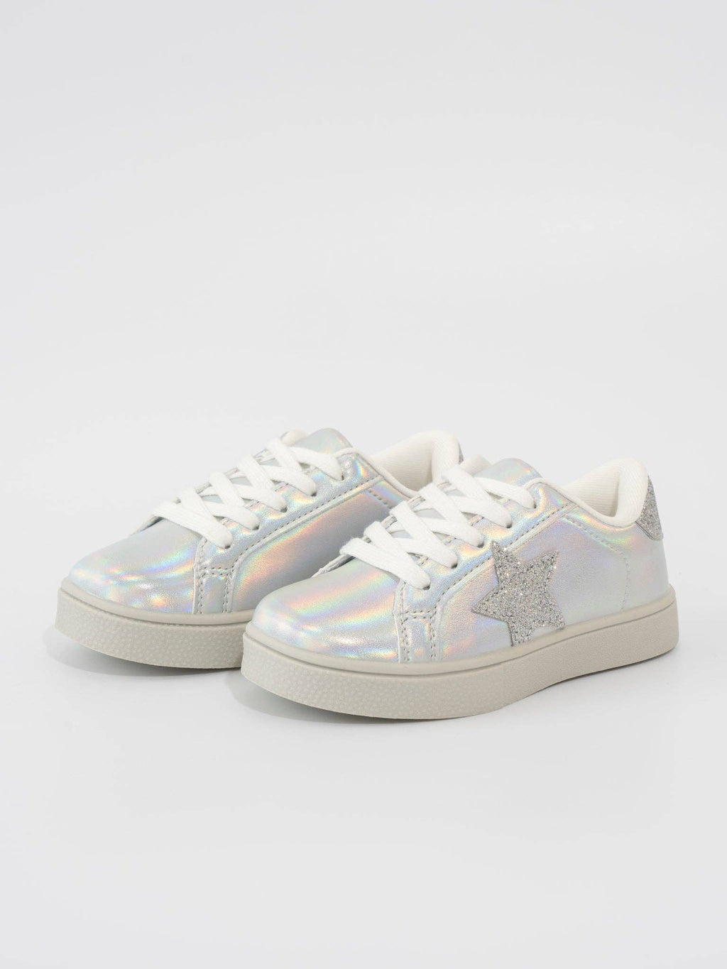 Girls' Sparkle Metallic Sneaker - Silver