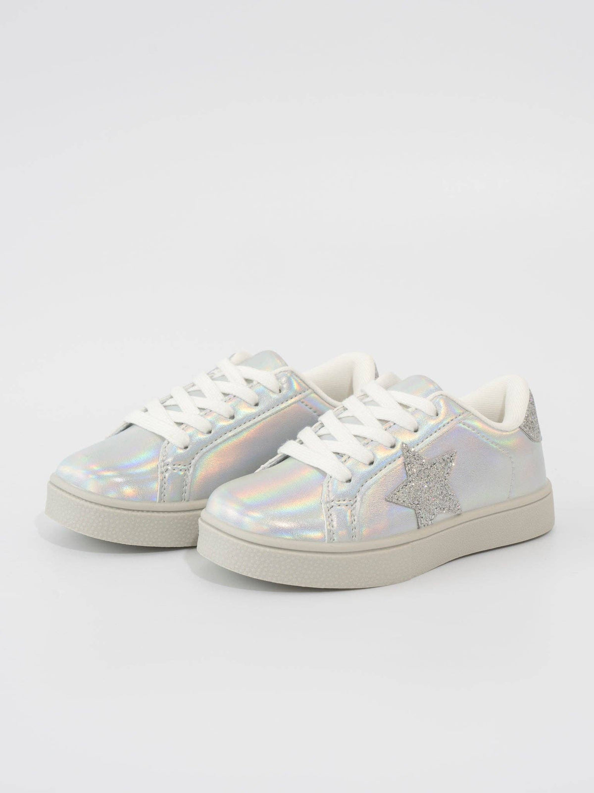 Girls' Sparkle Metallic Sneaker - Silver