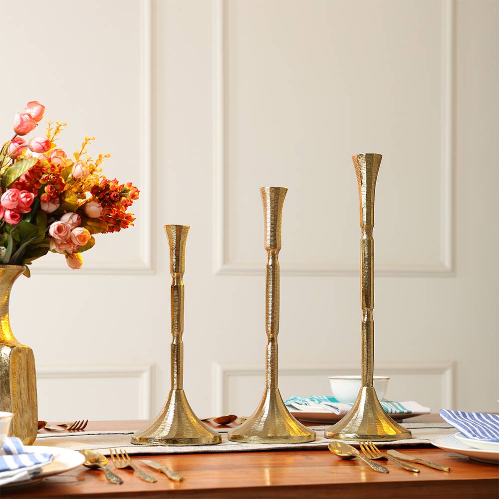 Gold Textured Candle Holder – 12", 14" & 16"