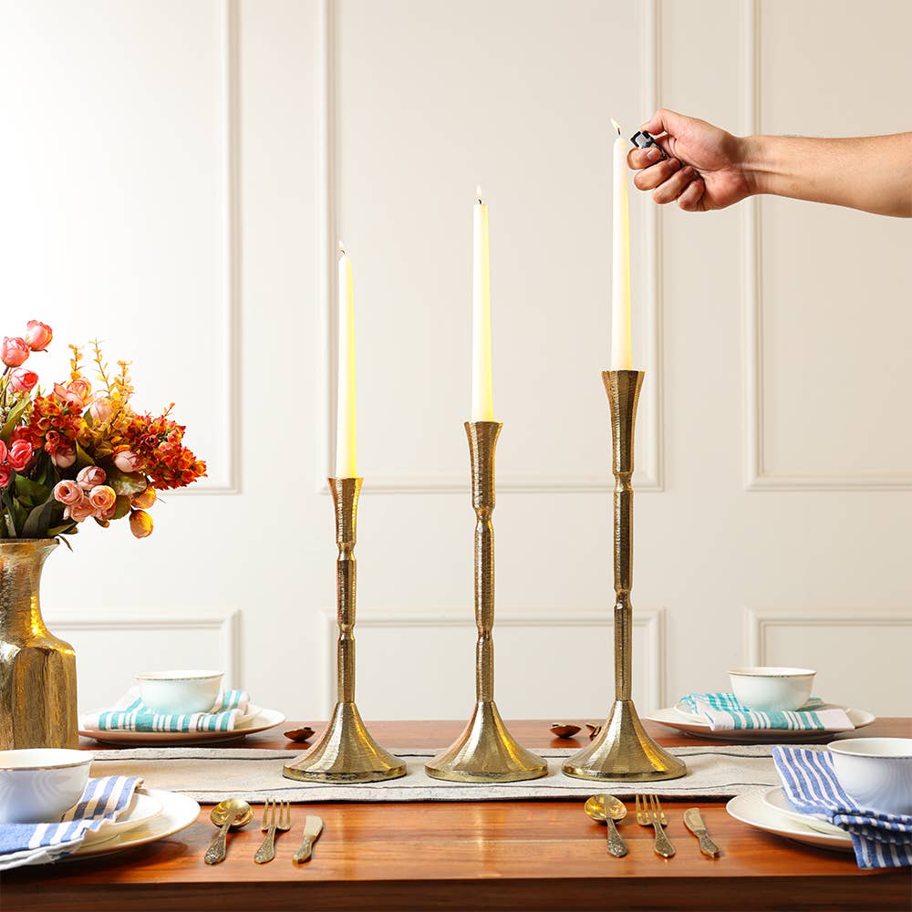 Gold Textured Candle Holder – 12", 14" & 16"
