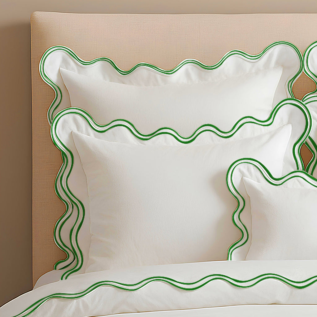 400TC Cotton Sateen Double Scalloped Duvet Cover Set