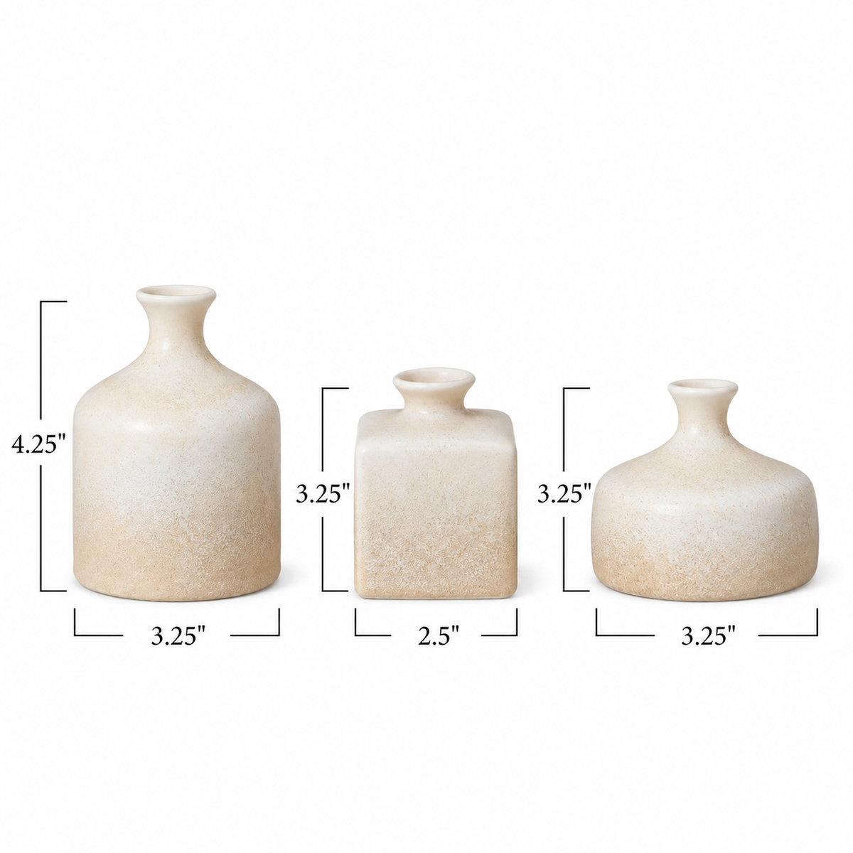 Handcrafted Stoneware Vases Set of 3 - Unique Artisan Home Decor