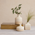 Handcrafted Stoneware Vases Set of 3 - Unique Artisan Home Decor