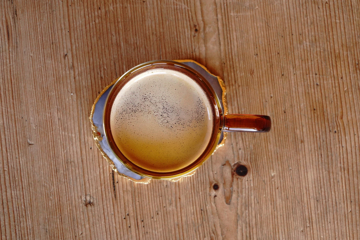 Double Walled Glass Tea / Coffee Mug - Vintage Amber