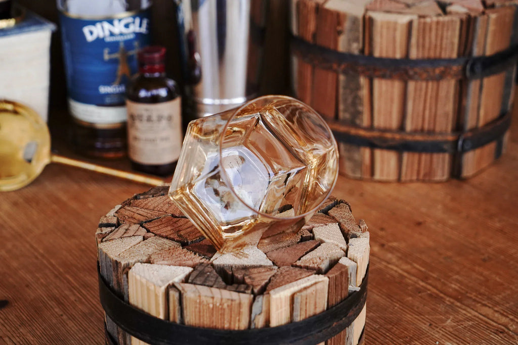 Amber Hued Diamond Vintage Styled Bourbon Glass