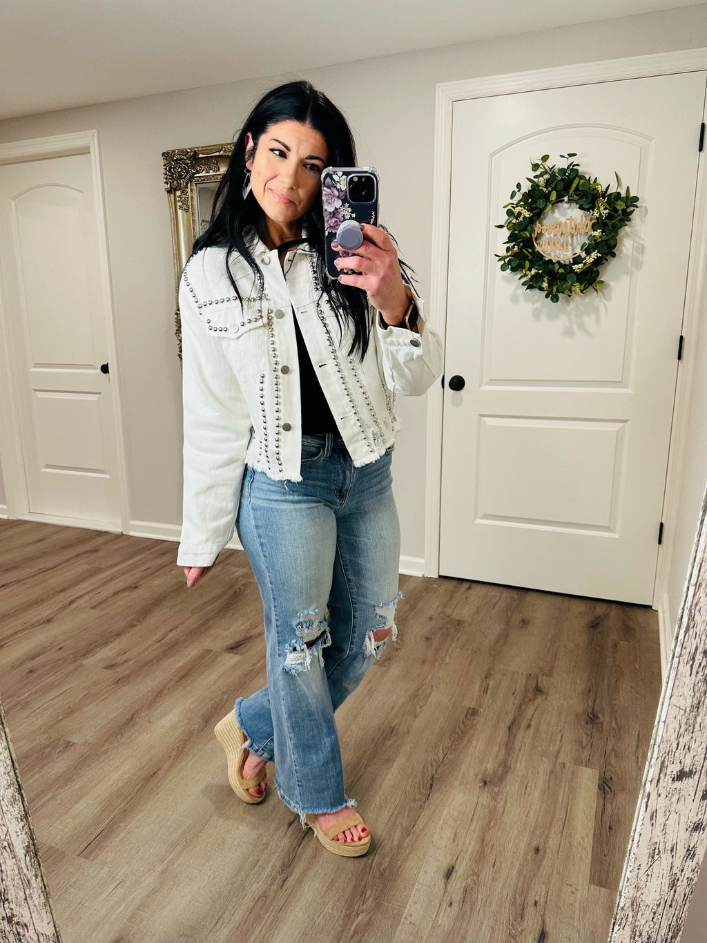 Rose High Rise 90's Straight Judy Blue Jeans in Light Wash