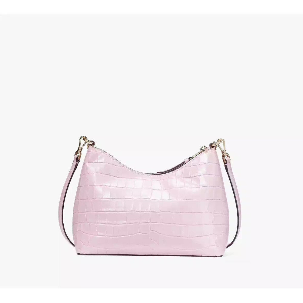 Kate Spade Zippy Croc Embossed Convertible Crossbody, Quartz Pink