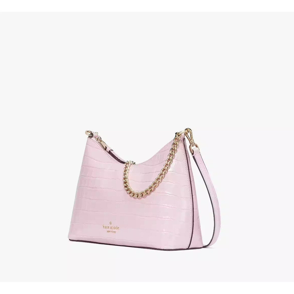 Kate Spade Zippy Croc Embossed Convertible Crossbody, Quartz Pink