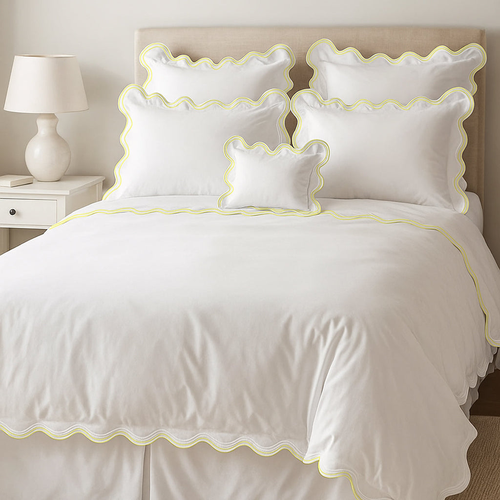 400TC Cotton Sateen Double Scalloped Duvet Cover Set