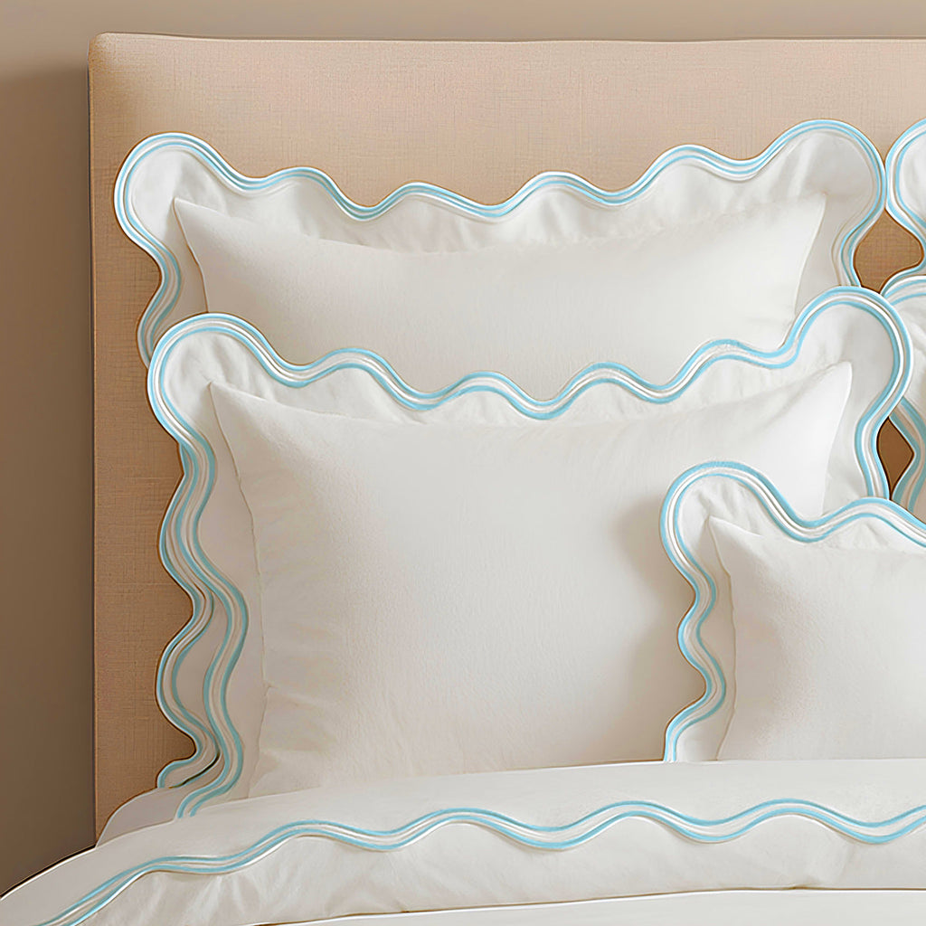 400TC Cotton Sateen Double Scalloped Duvet Cover Set