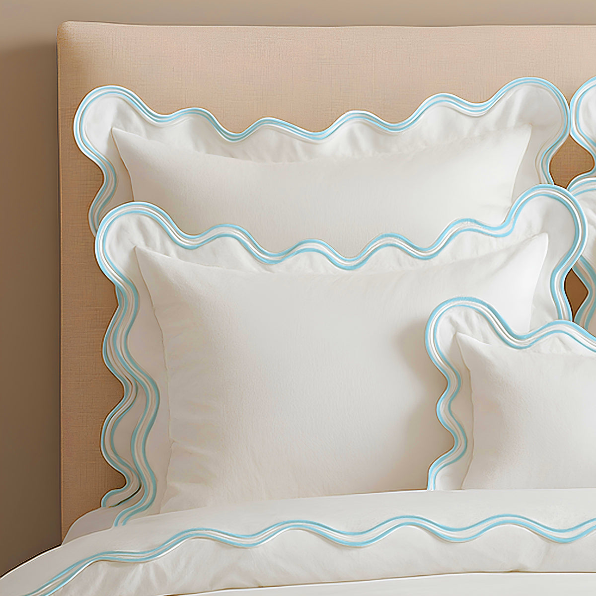 400TC Cotton Sateen Double Scalloped Duvet Cover Set