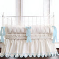 Scallop Embroidery Cotton Gathered Crib Skirt