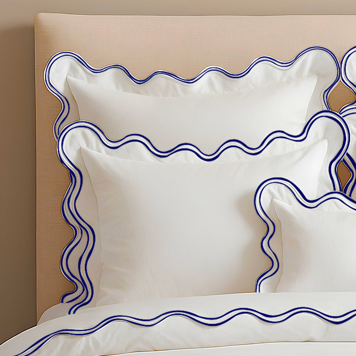 400TC Cotton Sateen Double Scalloped Duvet Cover Set